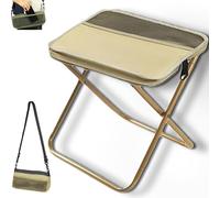 Generico Foldable Backpack Stool, Portable Mini Outdoor Camping Folding Seat,Ultra-Lightweight with Adjustable Shoulder Strap, for Camping, Fishing, Hiking (Khaki,Small)