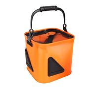 Generico Foldable Bait Bucket, Wider Handle Fishing Organizer, Multi-Functional Angler Storage for Transport, Kayaks, Car, Beach, Boat, Bank, Outdoor 10.24x10.24x9.45 Inch