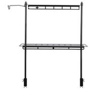 Generico Foldable Camping Storage Rack - Picnic Table with Lamp Stand, Multi-Layer Folding Shelf Organizer | Portable Storage for Cups, Bottles, Pots, Outdoor Camping, Hiking, Tailgating