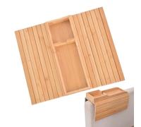 Genérico Foldable Divano Armrest Tray - Lightweight Bamboo, Foldable Household Armrest Tray, Space-Saving Drink Organizer | Divano Arm with Cup Holder, Non-Slip, Snacks, Remote, Mobile Phone, Chaise