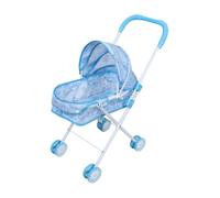 Generico Foldable Doll Stroller - 55cm Metal Frame Toy Carriage | Adjustable Awning Nursery Pram, Strawberry & Bear Pretend Play Toy Stroller for Girls Children Indoor Outdoor Daycare Play