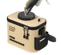 Generico Foldable Fishing Bucket - Live Fish Container | Angling Bucket with Drain Plug, Multi-Purpose Fishing Equipment with Handle, Outdoor Supplies for Camping, Lake, River, Pond Use