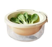 Generico Foldable Fruit Cleaner Bowl, Multifunctional Strainer Basket, with Lid and Handle for Washing Berries Vegetables Salads Handy Kitchen for Cooking Prep Fridges Daily Food Cleaning