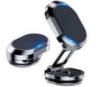 Generico Foldable Magnetic Car Phone Holder,Multi-Functional 360 Degree Rotatable Car Dashboard Mount Universal (Black)