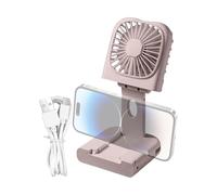 Generico Foldable Portable Fan, Phone Holder Design, Compact Cooling Device, USB Rechargeable, for Outdoor Use, Work Place Desk, Summer Festivals, Beach, Shopping, Hiking, Fishing