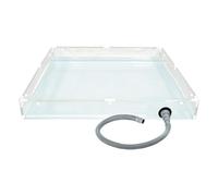 Generico Foldable Shower Base with Drain Port - Portable Transparent Tray 80cm Thick Drawstring - Outdoor Camping Bath Mat for Tent Awning - Adult Beach Privacy