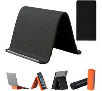 Generico Foldable Silicone Aluminum Holder, Portable Foldable Silicone Phone Holder, Flexible Aluminum Phone Stand, Bendable Rollable Design, for Tablet Laptop Travel and Office Use (Black)