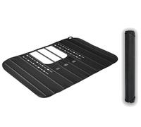 Generico Foldable Silicone Sink Cover Mat, Bathroom Foldable Sink Cover, Heat Resistant Silicone Foldable Sink Cover, Over The Sink Makeup Mat Foldable, Drain Mat Foldable Silicone Sink Cover(Black)