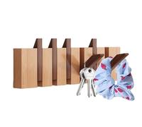 Generico Foldable Wooden Key Rack - 24 Inch Flip-Down Wall Mounted Hanger for Living Room, Space Saving Sculpture for Bedroom Mudroom, Heavy Duty Timber Peg Board for Scarves Jackets Backpacks