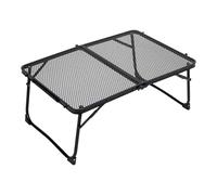 Generico Folding Camping Table, Beach Mesh Desk, Portable Metal Tabletop, Sturdy Steel Frame Lightweight Strong, 23.6 x 15.7 Inch, Compact Ideal for Picnic, Fishing, BBQ, and Travel Use