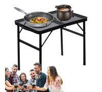 Generico Folding Camping Table, Outdoor Compact Desk, 40kg Heavy Duty Build, Non-Slip Tabletop, Picnic Beach Fishing Adventures, 23.62x15.75x22.05 Inches, Black