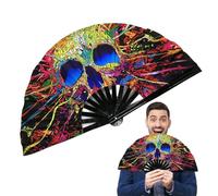 Genérico Folding Fan - Rainbow Hand Fan | Rainbow Folding Hand Fâns | Rainbôw Hands Held Foldîng Fân | Chinese and Japanese Handheld Fân Dancing Fans | Fold Hands Fans for Party Favors