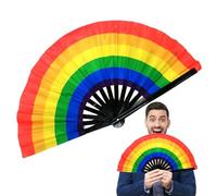 Generico Folding Fan - Rainbow Hand Fan | Rainbow Folding Hand Fâns | Rainbôw Hands Held Foldîng Fân | Chinese and Japanese Handheld Fân Dancing Fans | Fold Hands Fans for Party Favors