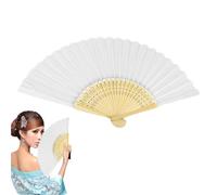 Generico Folding Hand fan- 8 Inch Wood Silk Fan, Elegant Retro Frame, Portable Dancing Cosplay | Traditional Wedding Ceremony