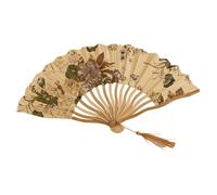 Generico Folding Hand Fan, Vintage Clacking Fan in Chinese Style, Elegant Handheld Cooling Accessory for Carnivals Music Festivals Travel Dances Parties Wedding Guests Event Attendees 21x2.5cm