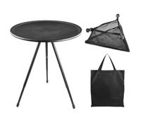 Generico Folding Outdoor Table, Small Patio Desk, 16.77x14.76x14.76 Inches Round Adjustable Stand, Compact Foldable Design for Cooking BBQ Picnic Camping Beach Travel and Convenient Outside Use