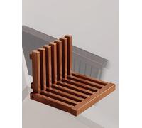 Generico Folding shoe changing stool, Wall-mounted Chair Invisible Wood Shower Bench Seat, Ultra Narrow Shoe Rack for Doorway Household(Walnut)