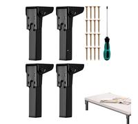 Generico Folding Table Legs Set, Adjustable Furniture Feet With Rubber Floor Protector, 4 Laptop Desk Support, Cabinet Sofa Bed Dresser Cupboard, Versatile Usage, Easy To Install