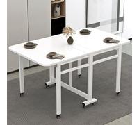 Generico Folding Table with Wheels - Versatile Dining Table for Small Spaces, Indoor/Outdoor Use, No Assembly Required