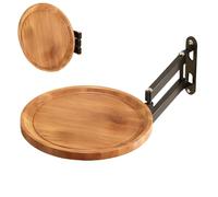 Generico Folding Wall Tray - Wall-Mounted Retractable Bed Tray - Round Foldable Table | for Apartment Bedroom RV Owners Homeowners Renters Bathroom Kitchen Small Spaces Balcony Entryway