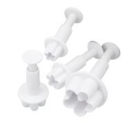 Generico Fondant Flower Cutter 4 Pieces Cookie Molds For Cake Decorating, Fondant Cake Plunger, Multi-Purpose Flower Shaping Tool | Easy Press Design For Food Chocolate Desserts