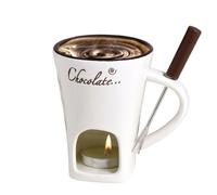 Genérico fonduta - Bicchiere in Ceramica Resistente al Calore con forchetta | scioglimento al Cioccolato Formaggio Salsa - Mini fonduta per Dessert Party appuntamento Matrimonio Tavolo