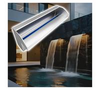 Generico Fontana a Cascata. Cascata a Cascata da 60" in Acciaio Inossidabile per laghetti e Giardini Esterni, Resistente e Durevole, Elegante Finitura Argento, Ideale per l'arredo paesaggistico e l'e