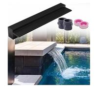 Generico Fontana a Cascata con sfioro, Nera, 45 cm, per Piscina, Giardino, terrazza, Villa e Cortile - Ideale Come Elemento Decorativo per Esterni e per abbellire Il Paesaggio (Nera, 45 cm di larghez