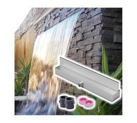 Generico Fontana a Cascata. Kit Fontana a Cascata Rettangolare Argentata per Patio e Giardino - Elemento d'Acqua da Giardino da 175 cm con Raccordo per Tubo, Perfetto per la Decorazione e Il Relax al