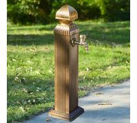 Generico Fontana d'Acqua Quadrata Verticale da Giardino per Esterni in Oro - Fontana Decorativa Durevole e distributore di idrante per Giardino, Patio e Cortile, Elegante Elemento Decorativo per la c