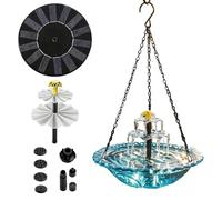 Generico Fontana Solare Vasca - Spruzzatore Pompa Incorporata | Modello Sospeso Cascata | Abbeveratoio Solare - per Esterno Giardino Cortile Portico Sentiero Alimentazione Animali Selvatici