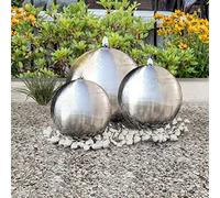 Generico Fontane da Giardino a Sfera 3 pz con LED in Acciaio Inox 30 cm,Arredo,Fontane e laghetti,Fontane e cascate ornamentali-277506