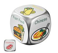 Generico Food Decision Dice, Fun Dinner Meal Board Game, Random Food Choice Game for Easy Planning, Sturdy Printed Cube Design, Interactive Party Tabletop, Couples And Family Night Entertainment