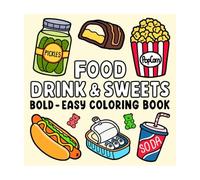 Generico FOOD DRINK SWEET libro da colorare per il relax creativo Pagine con spazi accoglienti per adolescenti e adulti con prodotti adorabili