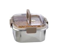 Generico Food Storage Container - 9 Inch Stainless Steel Lunch Box | Stainless Steel Preservation Box - Smell Proof Crisper Container with Folding Handle for Keeping Food Fresh at Home or on the Go