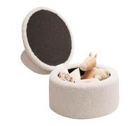 Generico Foot Stool Ottoman | Plush Round Footrest With Storage | Foot Rest Ottoman With Backrest | For Sofa Home Living Room Bedroom Entryway Makeup
