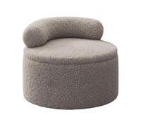 Generico Foot Stool Ottoman, Plush Round Footrest with Storage, Foot Rest Ottoman with Backrest for Sofa, Home, Living Room, Bedroom, Entryway, Makeup Area, Comfortable and Functional Feature
