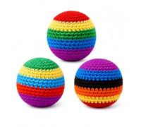 Generico Footbag Riempito con Sabbia, Palla da Piede con Cuciture Rinforzate, Gioco di Calcio Indoor Outdoor per Adulti(3PCS)
