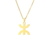 Generico For African For Berbers Stainless Steel Map Pendant Necklaces Jewelry Gold Color Items Women Man Party Gifts Jewelry (Model 1)