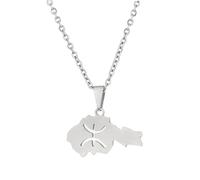 Generico For African For Berbers Stainless Steel Map Pendant Necklaces Jewelry Gold Color Items Women Man Party Gifts Jewelry (Model 7)