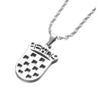 Generico For Croatia Flag Pendant Necklaces for Women Men National Symbol Jewelry Stainless Steel Ethnic Necklace (Model 1)