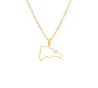 Generico For Dominican Stainless Steel Map Gold Pendant Necklace,Fashionable and Versatile,for Men Women Brides and Grooms,Wedding Parties,Various Festivals (model5)