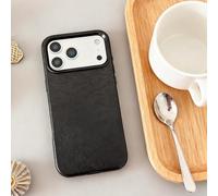 Generico for iPhone 17/16/15/14/13 Leather Cover Retro Design, Cover Retro Design Full-Wrap Phone Case, Non-Slip Grip Rugged, Elegant Style (Black,for iPhone17)