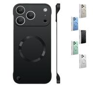 Generico For iPhone 17 Pro Max Case Clear Magnetic, Slim Fit Ultra Thin Minimalist Frameless Case for iPhone 17 Pro Max, 16/15/14 Series [Compatible with magsafe] (Black,For iPhone17Air)