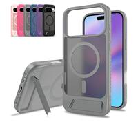 Generico for iPhone 17 Pro Max Case with Hidden Stand, Military-Grade Protection & Ultra-Thin Matte Finish (Gray,15Pro)