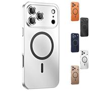 Generico For iPhone 17 Pro Max Metal Case, Magnetic Snap-On Aluminum Bumper Alloy Frame Case with Buckle, for 16/15/14 Series, [Compatible with Magsafe] (Silver,For iPhone17Air)