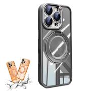 Generico for iPhone 17 Series 360 Magnetic Case with Rotating Stand, Military - Grade Shockproof Protective Case for iPhone 14/15/16/17 Series (Gray,FOR 16PROMAX)