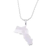 Generico For Kurdistan Stainless Steel Map Pendant Necklaces Jewelry Gold Color Items For Women Man Party Gifts Ethnic Style Jewelry (Model 4)
