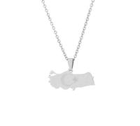 Generico For Turkey Stainless Steel Map Gold Pendant Necklace,Fashionable and Versatile,for Men Women Brides and Grooms,Wedding Parties,Various Festivals (model1)