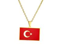 Generico For Turkey Stainless Steel Map Gold Pendant Necklace,Fashionable and Versatile,for Men Women Brides and Grooms,Wedding Parties,Various Festivals (model4)
